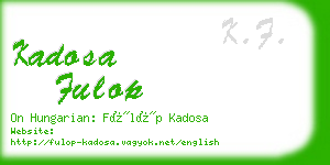 kadosa fulop business card